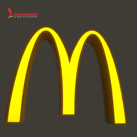 BRANDNEWSIGN Fabricant Personnalisé Big M Led Lettre Signalisation Restaurant Extérieur Publicité Canal Métallique Lettre Logo D'entreprise Signe