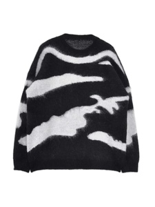 Maglione lavorato a maglia da donna per tutte le età moderni ultimi materiali eco-compatibili che promuovono la sostenibilità con fiocco a strisce zebrate - Product Image 4