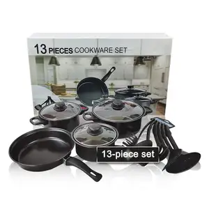 Goodseller nhà máy giá rẻ giá 13, miếng nhà bếp đồ gia dụng sắt không dính nhà bếp chậu và chảo Cookware sets/