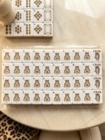 Set Permainan Mahjong Akrilik Motif Leopard, Bunga, Serangga, dan Pohon, Kit Mahjong Mewah untuk Hadiah Pesta Dalam Ruangan