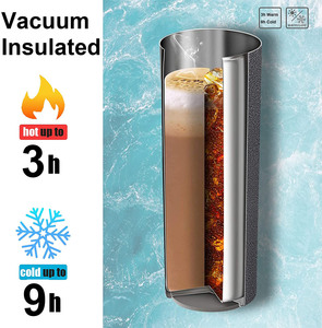 <span class=keywords><strong>Gobelet</strong></span> isotherme en acier inoxydable à double paroi brillant blanc et noir de 20 oz, fin et droit, pour sublimation - Product Image 5