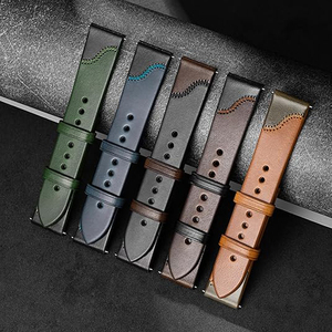 Nouveauté : Bracelets de montre 22 mm avec coutures latérales pour montre connectée One Plus, bracelet en cuir avec boucle à ardillon - Product Image 6