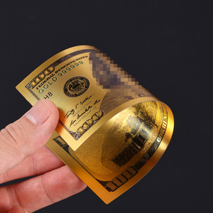 Venta al por mayor del fabricante: Nueva versión <span class=keywords><strong>de</strong></span> billete conmemorativo <span class=keywords><strong>de</strong></span> <span class=keywords><strong>100</strong></span> dólares <span class=keywords><strong>de</strong></span> plástico con lámina <span class=keywords><strong>de</strong></span> oro, regalos publicitarios <span class=keywords><strong>de</strong></span> moneda extranjera, estilo americano. - Product Image 1
