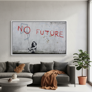 Impression sur toile de graffitis Banksy : Art politique urbain, décoration moderne, toile encadrée blanche - Product Image 2