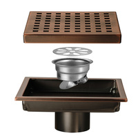 Ledfre — grille de douche carrée haute qualité, grille amovible, motif de quadricato en acier inoxydable SUS 304, 6 pouces