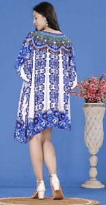 Robe longue africaine en viscose pour femme, coupe ample, style caftan, tunique, poncho, kimono, aspect satiné soyeux, tenue de détente bohème élégante - Product Image 2