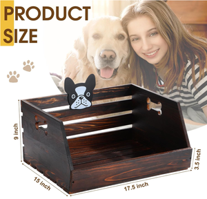 Scatola per cibo per bambole, Cestino, Etichette a forma di testa di cane, Oggetti per cuccioli, Scatola in legno, Contenitore per giocattoli, Contenitore in legno per giocattoli per cuccioli, Oggetti artigianali in legno - Product Image 2