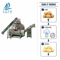 Industriële stoomschilmachine 304 roestvrij staal automatische schiller voor aardappel-, groente- en fruitverwerking