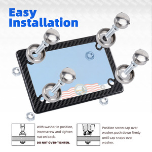 Carbon Fiber Motorcycle License Plate <b>Frame</b> Real Carbon Rear <b>Mount</b> US Standard Size Waterproof Wear Resistant Upgrade Part - Product Image 4