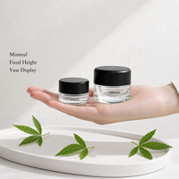 Pot en verre transparent de qualité supérieure de 3 ml et 5 ml avec couvercle à vis noir réutilisable pour fleurs séchées, décoration intérieure et rangement