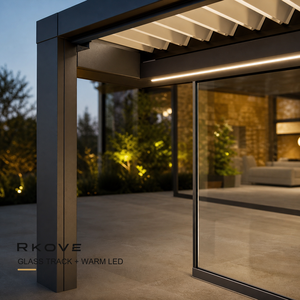Pérgola Montada en la Pared con Sistema de Puerta Corredera de Vidrio Opcional, Pérgola con Puertas Correderas de Vidrio, Opción de Terraza Cerrada - Product Image 4