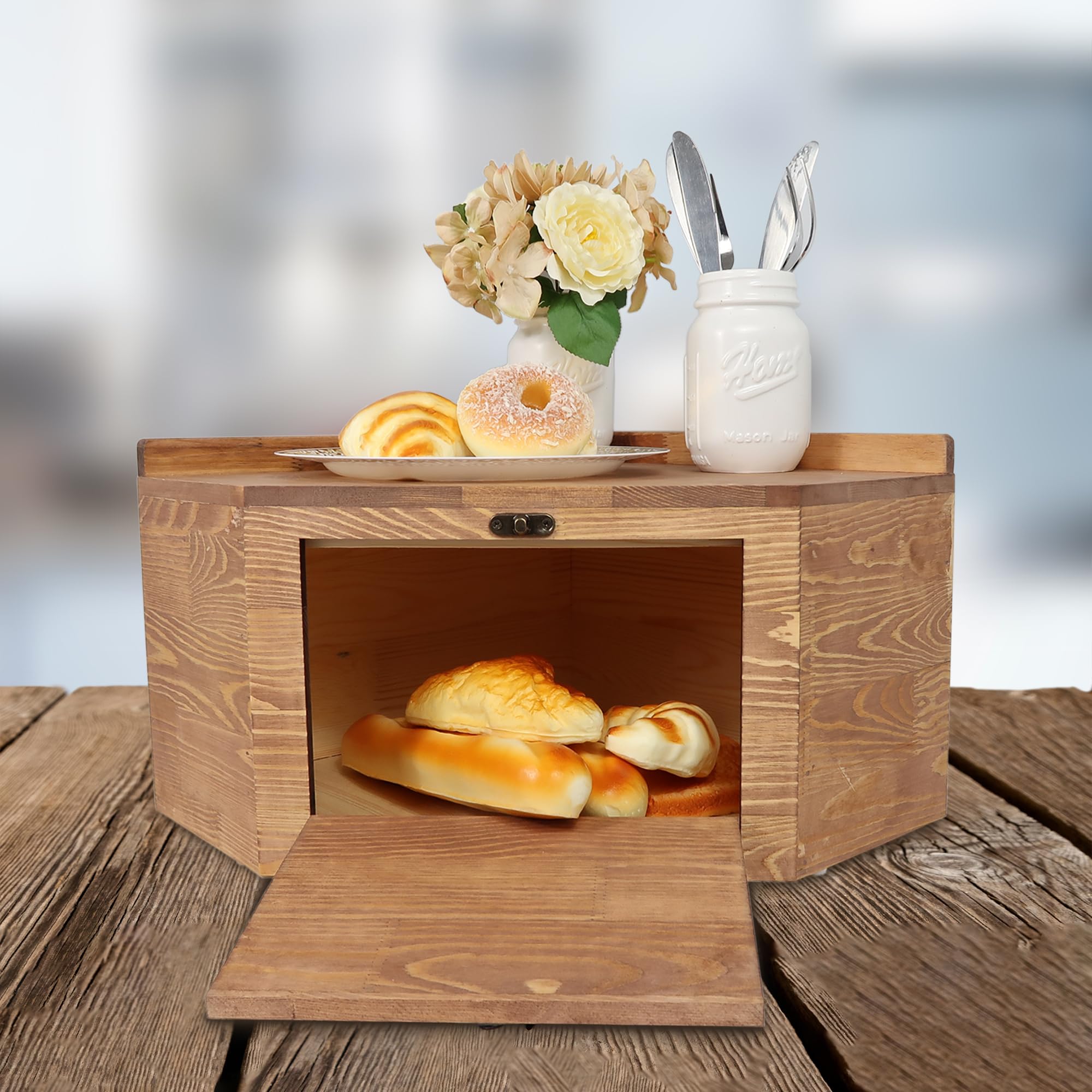 BREAD BIN 2個 Amazon.co.jp: 7Penn Bamboo Bread Box Double Layer Extra