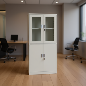 Homeera Metal Filing <b>Cabinet</b> <b>White</b> With Lock Office <b>Storage</b> Commercial Furniture Minimalist Design B0017-5 - Product Image 2