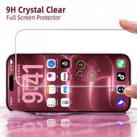 Protection d'écran en verre trempé 9H personnalisée pour iPhone 18 Pro, HD ultra-claire, couverture intégrale, sans bulles, compatible avec les coques, vente en gros