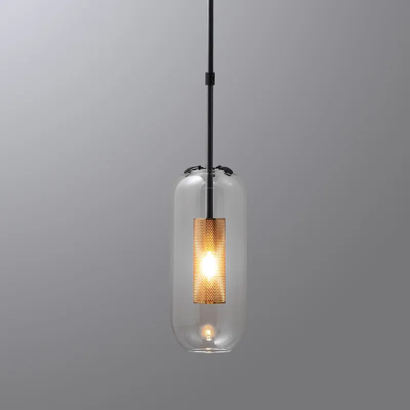 Custom Modern Brass Drop Crystal Blown Glass Island Lighting Single Hanging Kitchen Chandelier Pendant Lights Lamps For Home