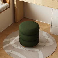 Salon chambre moderne crème velours dressing canapé tabouret rond tabouret chaise maquillage chaise