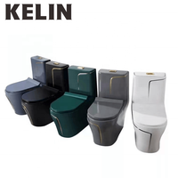 Tornade en céramique au design moderne en or de luxe et plancher de chasse d'eau sans rebord debout p piège cuvette de toilette face murale et ensemble de bidet