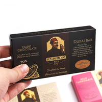 Boîtes cadeaux en chocolat, emballage de chocolat de luxe personnalisé avec feuille d'or dorée, boîte d'emballage de chocolat de Dubaï pour barre de chocolat