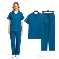 Tunique de spa uniforme pour esthéticienne, manches courtes, en poly, vêtements de travail pour spa et salon, séchage rapide, pour massothérapeute, hôtel, col en V, ensemble unisexe