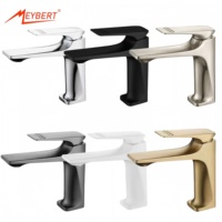 Robinet de salle de bain moderne monocommande en alliage de zinc nickel brossé, avec fonction cascade, pour eau chaude et froide, et accessoires de valve en céramique plastique