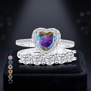 แหวนคู่หมั้นและแต่งงาน Luxira Jewels ประดับโมอิสซาไนต์ทรงหัวใจ 1.7 กะรัต ขนาด 6.5 มม. ตัวเรือนทอง 18k พรีเมียม พร้อมกล่องของขวัญ - Product Image 1