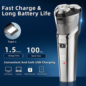 Rasoio Elettrico Rotante a Tre Lame FK-376 con Display LCD Digitale, Supporto Tedesco, Impermeabile IPX6, Senza Fili, 100 Minuti di Autonomia, 1 Anno di Garanzia - Product Image 6