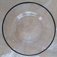 Plateaux de présentation de luxe en verre transparent avec bordure noire pour décoration de mariage