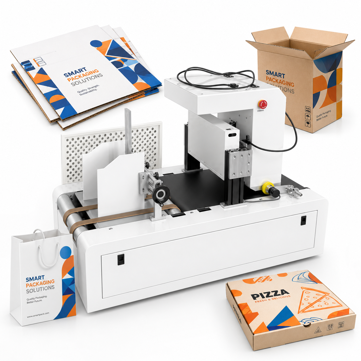Hanjie Factory Direct One Pass Cardboard Printer For Corrugated Carton Box Paper Bag Printing
