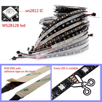 Dream colour DC12V 5m WS2812B WS2812 WS2811 Led pixel Strip 30/60leds/m Adressable Smart RGB Full Color led strip light