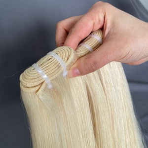 ผมแท้แบบมัดเป็นช่อ 100% คุณภาพสูงสุด เกรด 12A ตรง สีบลอนด์ สำหรับขายส่ง - Product Image 4