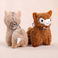 Pendentif porte-clés en peluche alpaga mignon, simulation petit nœud papillon, poupée cheval en peluche, pour sac, machine à griffes, rembourrage en coton PP, 14 ans et plus