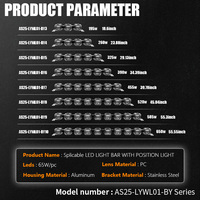 Barre lumineuse LED modulaire connectable 650W à faisceau haut/bas 6000K pour tout-terrain, VTT, UTV, camion, pick-up, nouveau boîtier en aluminium