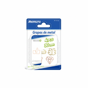 Set Creativo di 4 Graffette Metalliche da 30mm con Design Multipli, Materiale Magnetico in Acciaio per Uso in Ufficio e Scuola, Marca Mengfu Modello M-0116 - Product Image 2