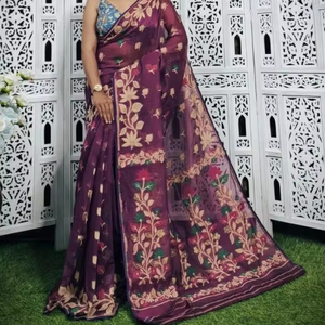 Vestido Azrak de Seda/Algodón con Estampado a Cuadros Tassar, Diseño Asimétrico, Ecológico, de Secado Rápido, Peso Medio, Tejido de Densidad 6868, para Niñas, para Bodas - Product Image 1