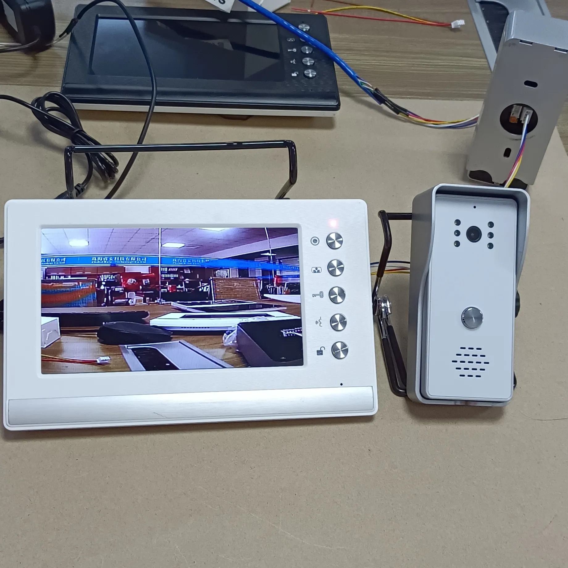 4 wire Villa Video door phone intercom system with door release Unlock and monitoring vdp intercom system