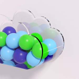 Étagère de rangement murale en acrylique transparent personnalisée en forme de nuage pour la maison, la chambre de bébé, rangement mural pour articles divers, vente en gros - Product Image 4