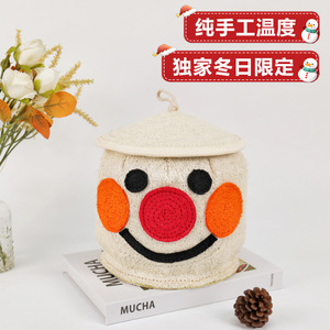 Cesta de almacenamiento con forma de muñeco de nieve, redonda, tejida a mano, para juguetes, cosméticos, organizador de aperitivos - Product Image 2