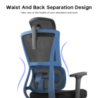 Chaise de bureau ergonomique robuste avec siège coulissant, accoudoirs 4D, dossier haut élégant en maille, pivotante, pour personnes de grande taille