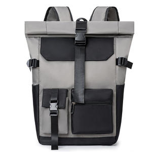 Custom New Mens Roll top <b>Backpack</b>, Minimalist and <b>Stylish</b>, Niche Design with a Rolled Opening and Top Closure - Product Image 5