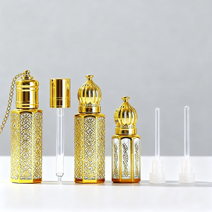 Mini Botella de Vidrio de Lujo Árabe para Perfume Oud, 3ml 6ml, Botella de Perfume de Viaje Vacía con Tapa de Rosca - Product Image 1