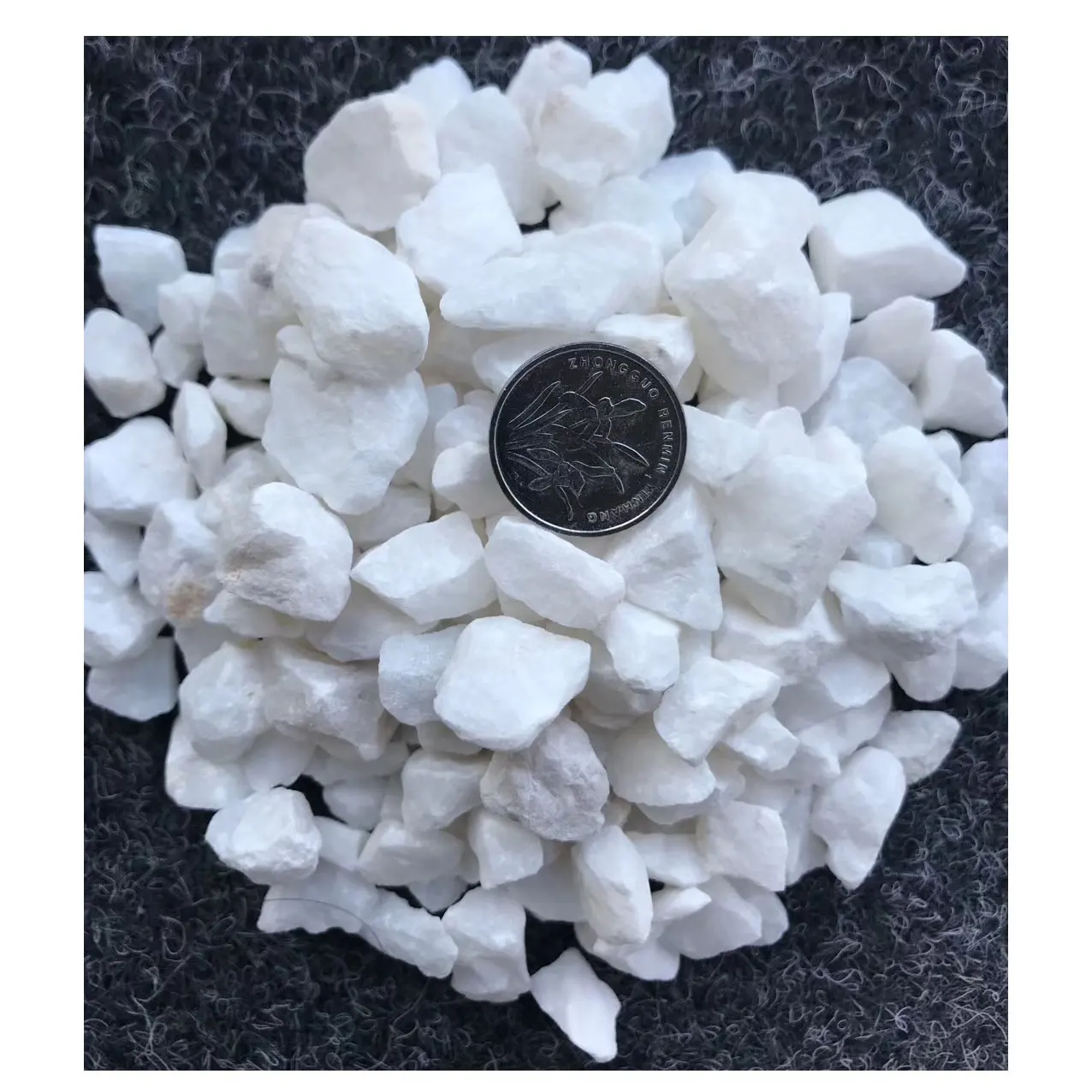 China, venta al por mayor, certificado CE, piezas de mármol rotas, pequeñas piedras trituradas blancas