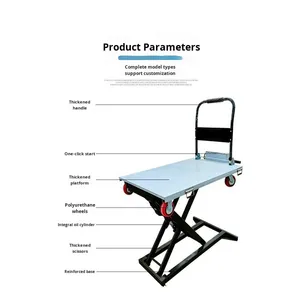Troli Baru yang Dipasang di Mobil untuk Memindahkan dan Memunggah Barang, <span class=keywords><strong>Platform</strong></span> Flatcar Baja, Gerobak Gunting, Truk Flatbed Pengangkat Hidrolik Listrik, Dapat Disesuaikan - Product Image 1