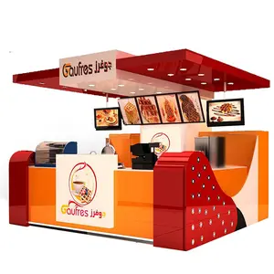 Attractive Customize Fast Food Kiosk Crepe Food Waffle Hot Dog Stand For Shopping Mall Supplier