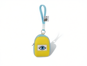 Portamonete Quadrato Mini in Tela con Cerniera e Design Ricamato a Occhio Unisex - Product Image 1