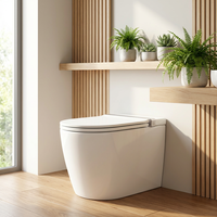 S006 WC intelligent monobloc avec bidet intégré, chasse d'eau automatique par capteur, cuvette allongée chauffante, contrôle par application et télécommande