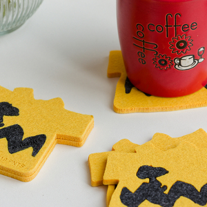 Customized 100% Eco-Friendly Polyester Felt Cartoon Design Durable Laser Cut Coasters <b>Placemat</b> Set Various Shapes Home Office - Product Image 3
