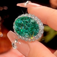 Ensemble de boucles d'oreilles pendantes tendance pour mariage et soirée, en cuivre écologique de haute qualité, zircon vert Paraiba taillé ovale 15*20MM, plaqué or