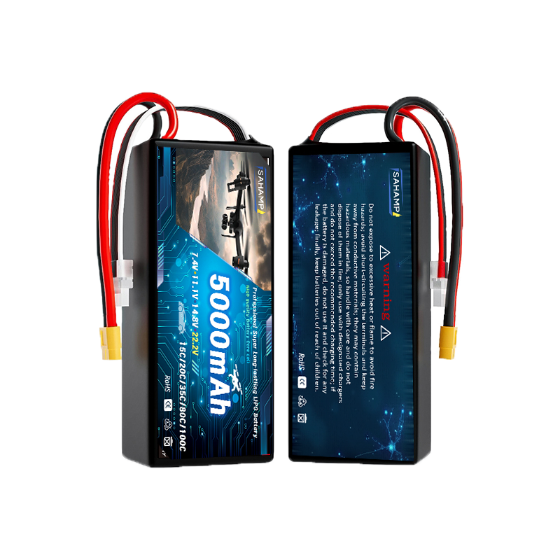 Long Flight Time 5000mAh 14.8V 4S LIPO Battery Stable Performance 15-35C Accessory Pack for Drones for Long Duration Flights