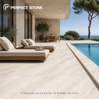 Grande dalle de travertin naturel Super Blanc PerfectStone pour les projets de décoration de halls d'hôtels de luxe et de villas