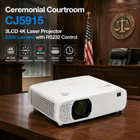 Projecteur laser 4K 3LCD CJ5915 pour salle de cour, 5200 lumens avec contrôle RS232